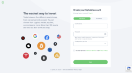 uphold create new account