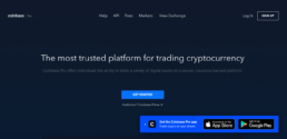 Coinbase Pro homepage